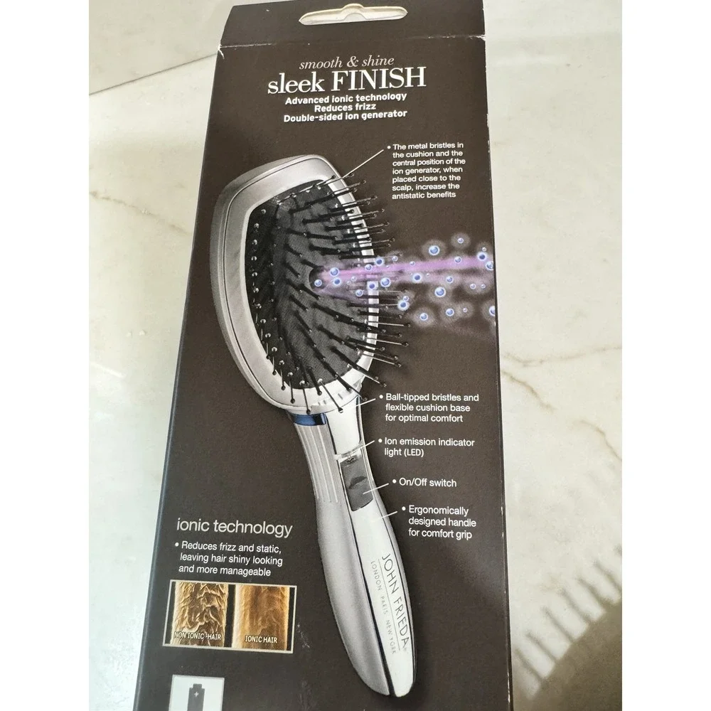 John Frieda Sleek Finish Ionic Hari Brush 95276 Discontinued NEW in BOX